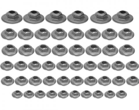 Redline Restomotive® 1970-1972 Chevrolet Corvette 52 Piece Emblem Speed Nut / Fastener Kit