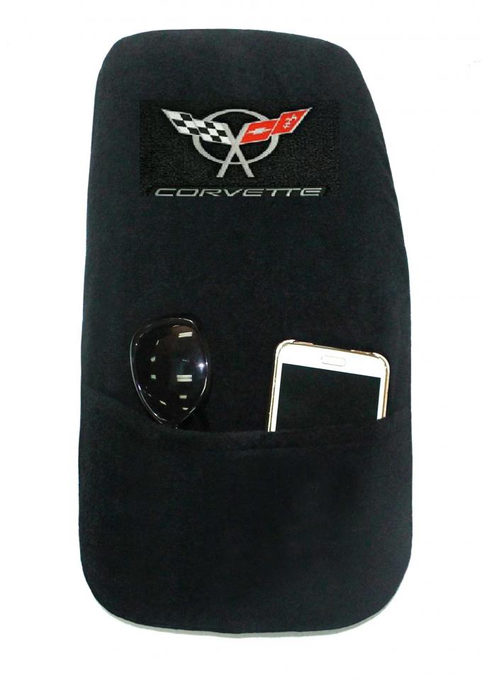 Seat Armour Corvette 1997-2004,  Konsole Cover™ with Pocket, Black, KACORC5B