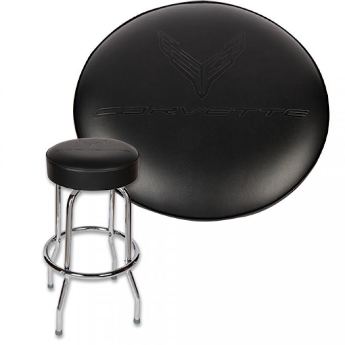 Executive Leatherette C8 Corvette Debossed Logo 30" Stool