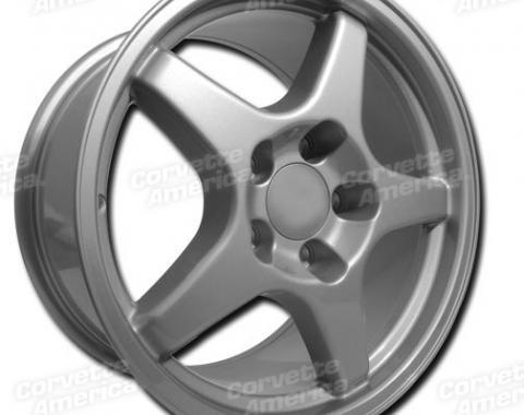 Corvette Aluminum Wheel, 17"x 9.5" x 56mm, 5-Spoke, 1988-2004