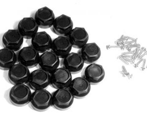 Corvette Wheel Lugnut Cap Kit, Black, 1984-1985 & 1997-1999