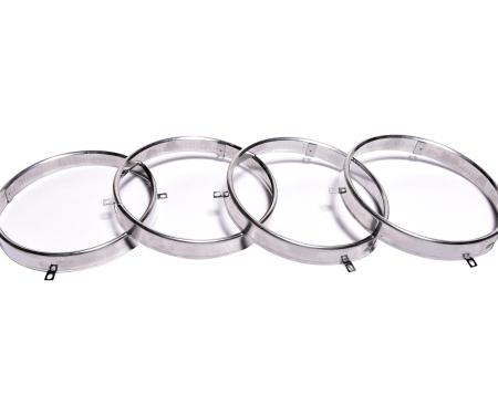 Redline Restomotive® 1958-1976 GM Car & Truck 4 Piece Headlight Retaining Ring Set