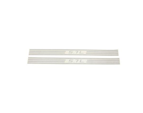 Corvette Fuel Rail Cover Decals, Simulated Carbon, Fiber 5.7L & Stripes, 1997-2004
