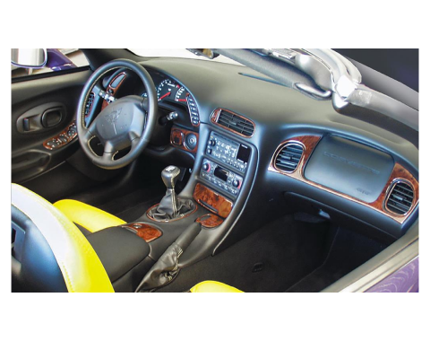 Corvette Burlwood Dash, All, 2001-2004