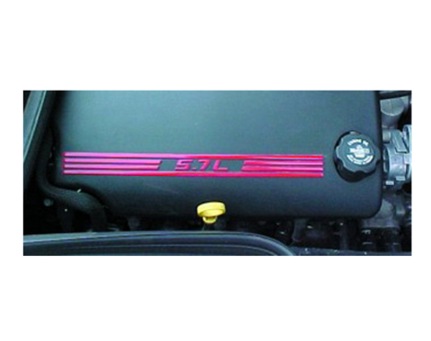 Corvette Fuel Rail Cover Decals, 5.7L & Stripes, Yellow, 1997-2004