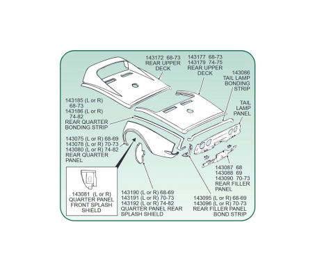 Corvette Bonding Strip, Rear Qtr Pnl Uppr Left (Press Molded), 1968-1973