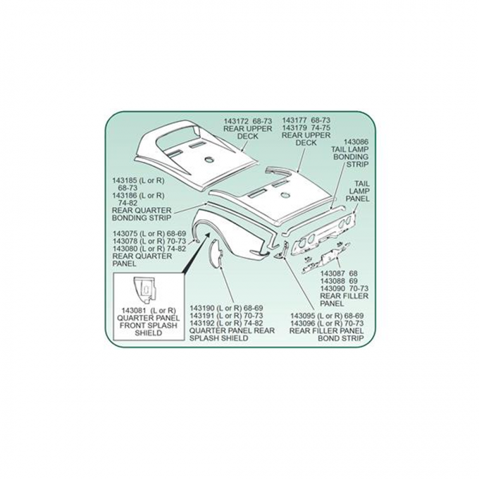 Corvette Bonding Strip, Rear Qtr Pnl Uppr Right (Press Molded), 1974-1982