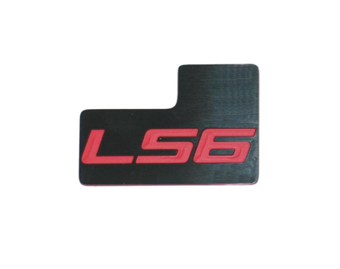 Corvette Throttle Body Plate, LS6 Black/Red, 2001-2004