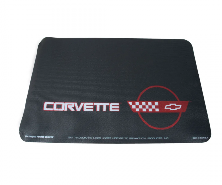 Corvette Fender Gripper Fender Cover, C4 Logo Black, 1984-1996