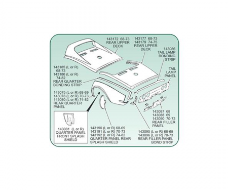 Corvette Bonding Strip, Rear Qtr Pnl Uppr Right (Press Molded), 1974-1982