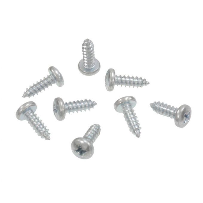 Corvette Wire Cover Floor Plate Screws, 8 Piece, 1958-1962