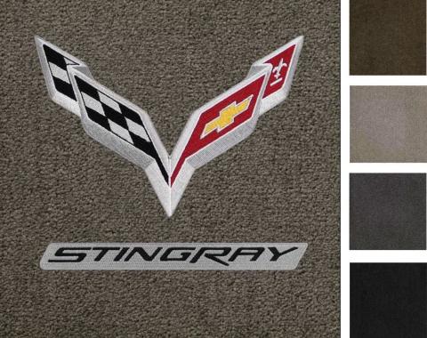Corvette Floor Mats, 2 Piece Lloyd® Ultimat™, with C7 Flags & Stingray Script, 2014-2016