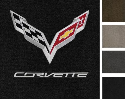 Corvette Floor Mats, 2 Piece Lloyd® Ultimat™, with C7 Flags & Corvette Script, 2014-2016