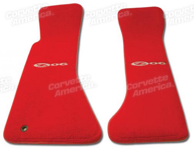 Corvette Mats, Red Truvette with Z06 Logo    92, 2001-2004