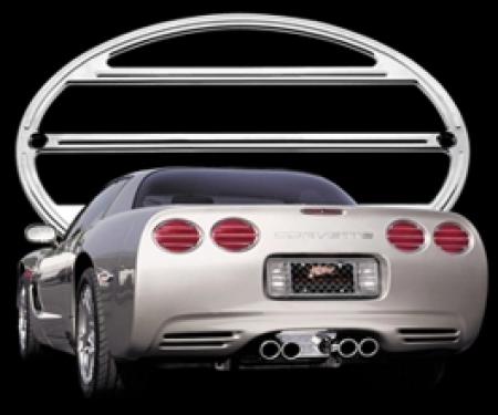 Corvette Bezels, Taillight, 5-Piece, Billet Chrome, 1997-2004