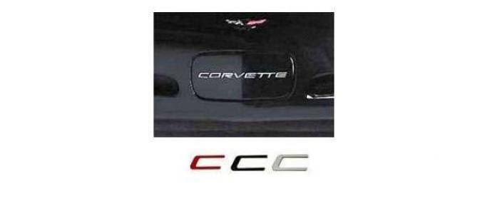 Corvette Bumper Lettering Kit, Front, Chrome, 1997-2004