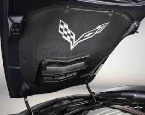 Corvette Stingray Underhood Liner, Cross Flag Logo, 2014-2018