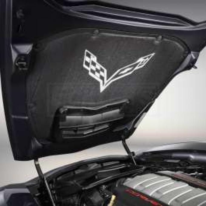 Corvette Stingray Underhood Liner, Cross Flag Logo, 2014-2018