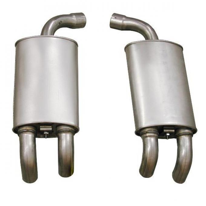 Corvette Mufflers, Aluminized With Tips, 1984