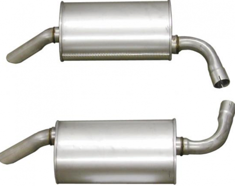 Corvette Mufflers, 2 1/4 Inch Round (Original Style), 1975-1977