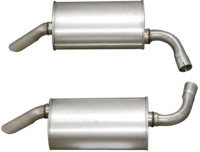 Corvette Mufflers, 2 1/4 Inch Round (Original Style), 1975-1977