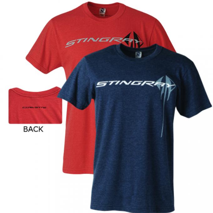 Corvette C7 Stingray Chest Logo T-Shirt, Heather Midnight