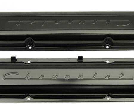 Classic Headquarters Small Block Script Valve Covers-Pair Paint W-541