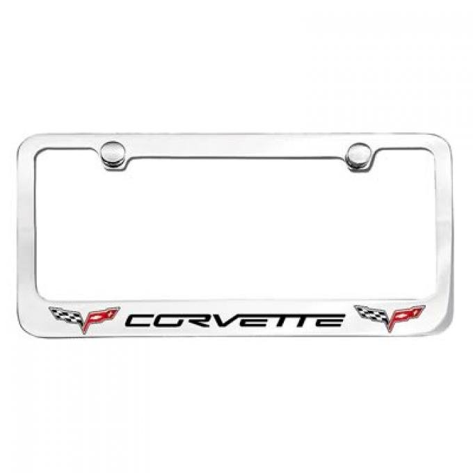 Corvette Elite License Frame, 05-13 Corvette Word with Dual Logo