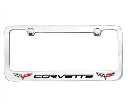 Corvette Elite License Frame, 05-13 Corvette Word with Dual Logo