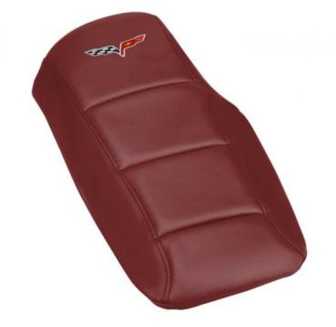Corvette Console Cushion, with Embroidered C6 Logo, Magnetic Red, 2005-2013