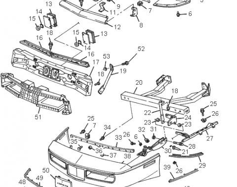 Corvette Front Bumper Impact Bar Mounting Stud, 1984-1990