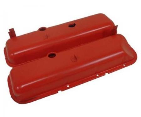 Corvette Big Block Valve Covers, Orange, With Power Brakes Relief, 1965-1974