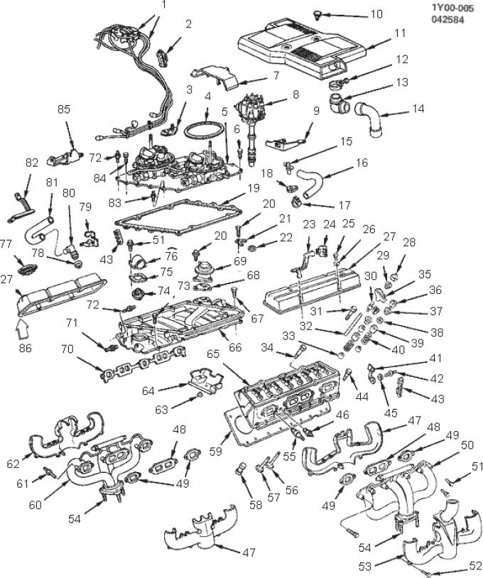 Corvette Spark Plug Wire Support to Valve Cover, Right, 1984