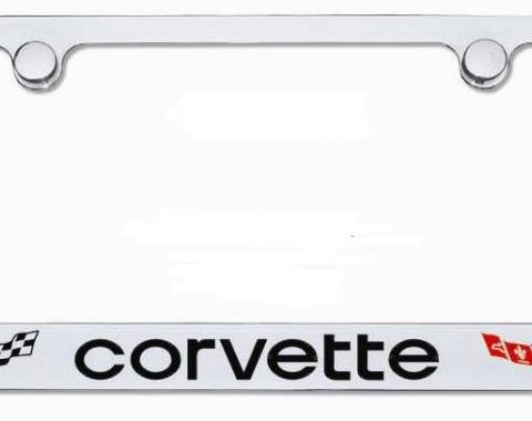 Corvette Elite License Frame, 76-79 Corvette Word with Dual Logo