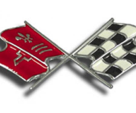 Corvette Crossed-Flags Emblem, Front, 1968-1972