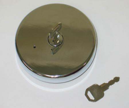 Corvette Locking Gas Cap, Chrome, 1970-1974