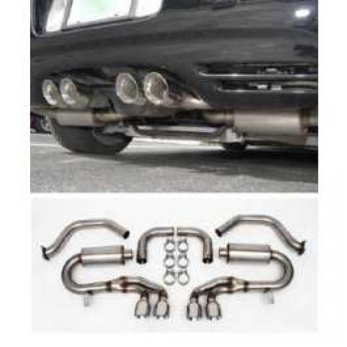 Corvette Exhaust System, Performance, Stainless Steel With Quad Oval Tips, 1997-2004