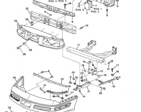 Corvette Bumper Cover Retainer, Front Center, 1991-1996