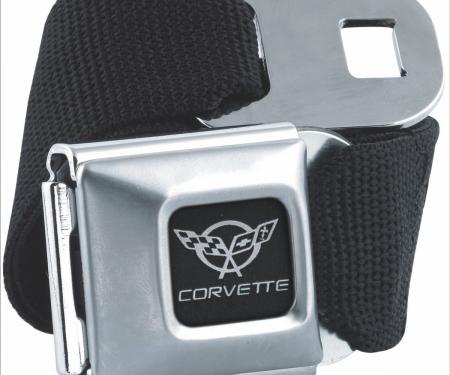 Corvette Seatbelt Belt, Black with C5 Logo