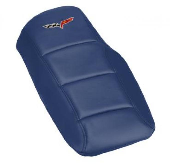 Corvette Console Cushion, with Embroidered C6 Logo, Lemans Blue, 2005-2013
