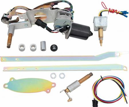 Chevrolet Raingear Windshield Wiper Kit, 12 Volt, 2-Speed With Delay, 1955-1956