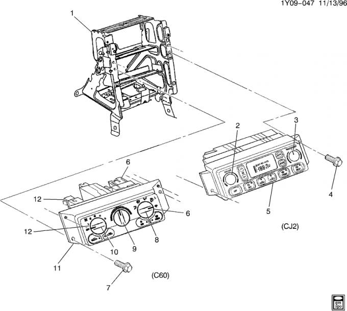 Corvette A/C, Heater Temperature Control, Left, 1997-2004