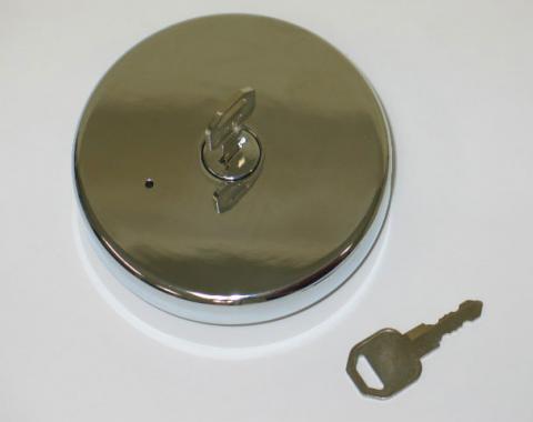 Corvette Locking Gas Cap, Chrome, 1970-1974