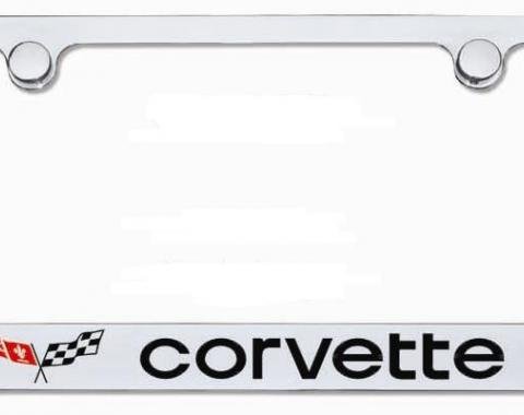 Corvette Elite License Frame, 76-79 Corvette Word with Single Logo