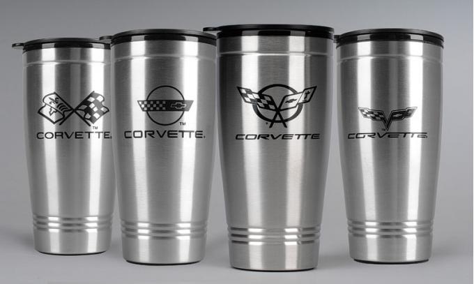 Corvette Stainless Travel Mug, C4 Logo