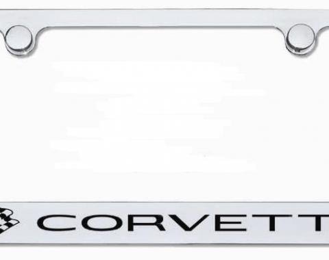 Corvette Elite License Frame, 68-73 Corvette Word with Single Logo