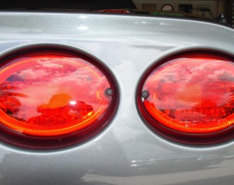 Corvette Taillight Screw Cover Caps, One Taillight, Black, 1997-2004