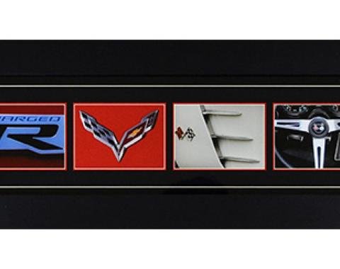 Corvette Word Art Framed Panorama