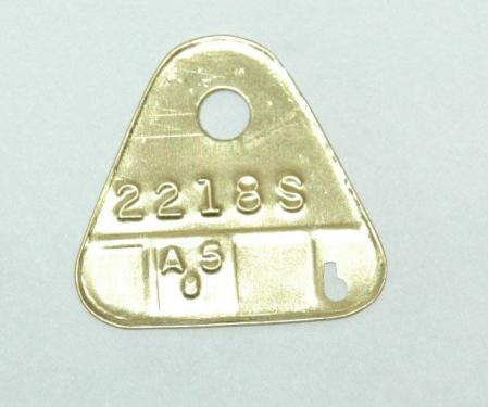 Corvette Carburetor ID Tag, 2218S, 1955