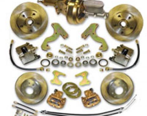 Corvette Complete Front and Rear Disc Brake Conversion Kit, Zero Offset with Power Brake Booster, 1953-1962